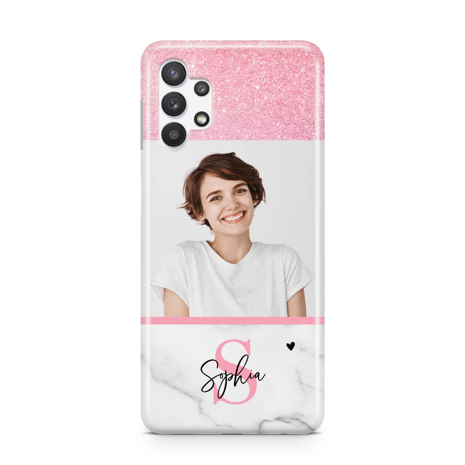 Marble Pink Glitter Photo Custom Samsung A32 5G Case