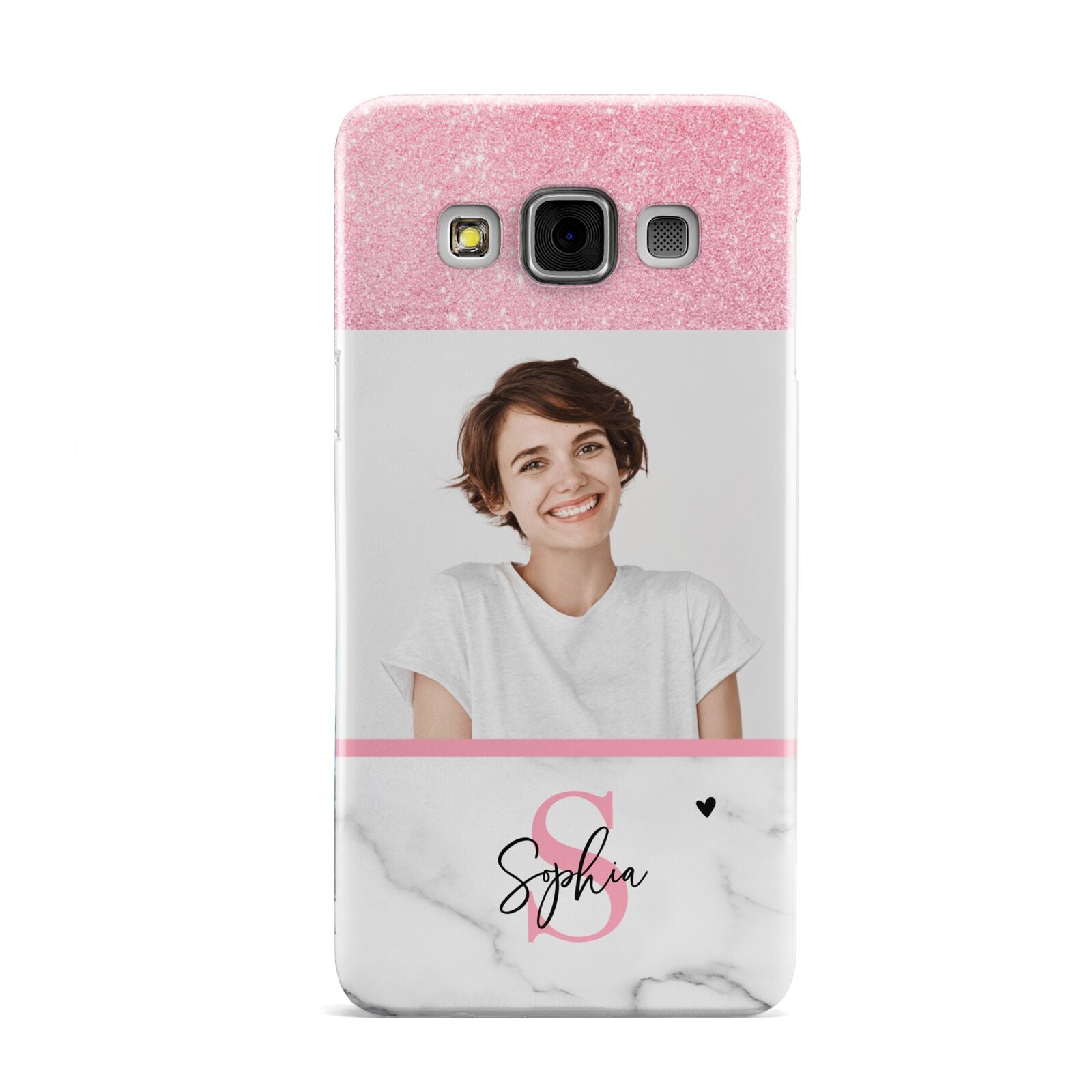 Marble Pink Glitter Photo Custom Samsung Galaxy A3 Case