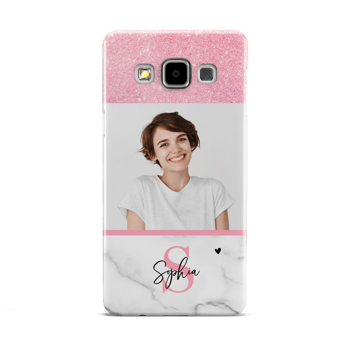 Marble Pink Glitter Photo Custom Samsung Galaxy A5 Case