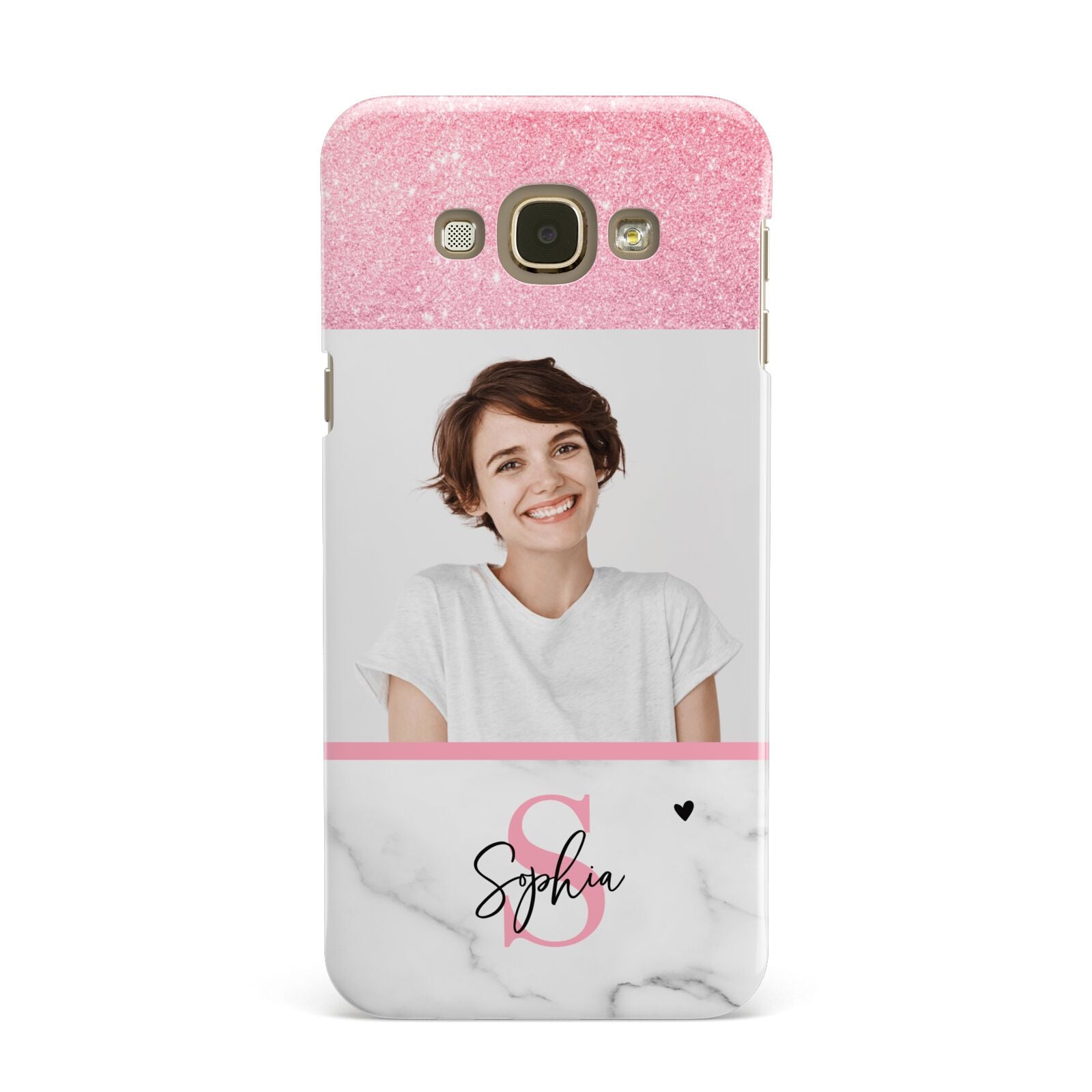 Marble Pink Glitter Photo Custom Samsung Galaxy A8 Case