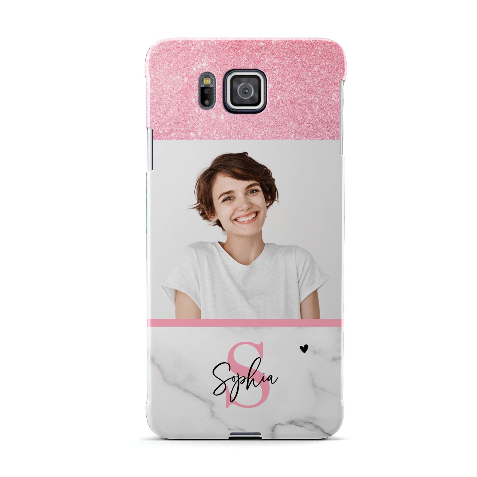 Marble Pink Glitter Photo Custom Samsung Galaxy Alpha Case