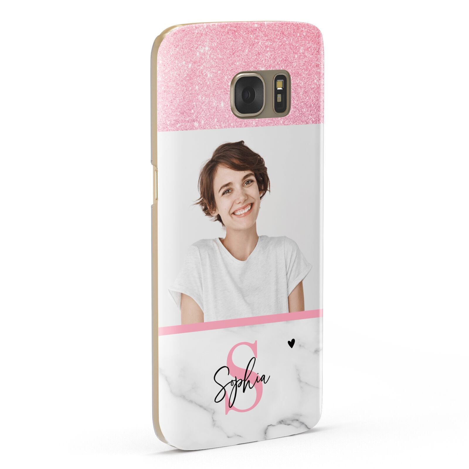 Marble Pink Glitter Photo Custom Samsung Galaxy Case Fourty Five Degrees