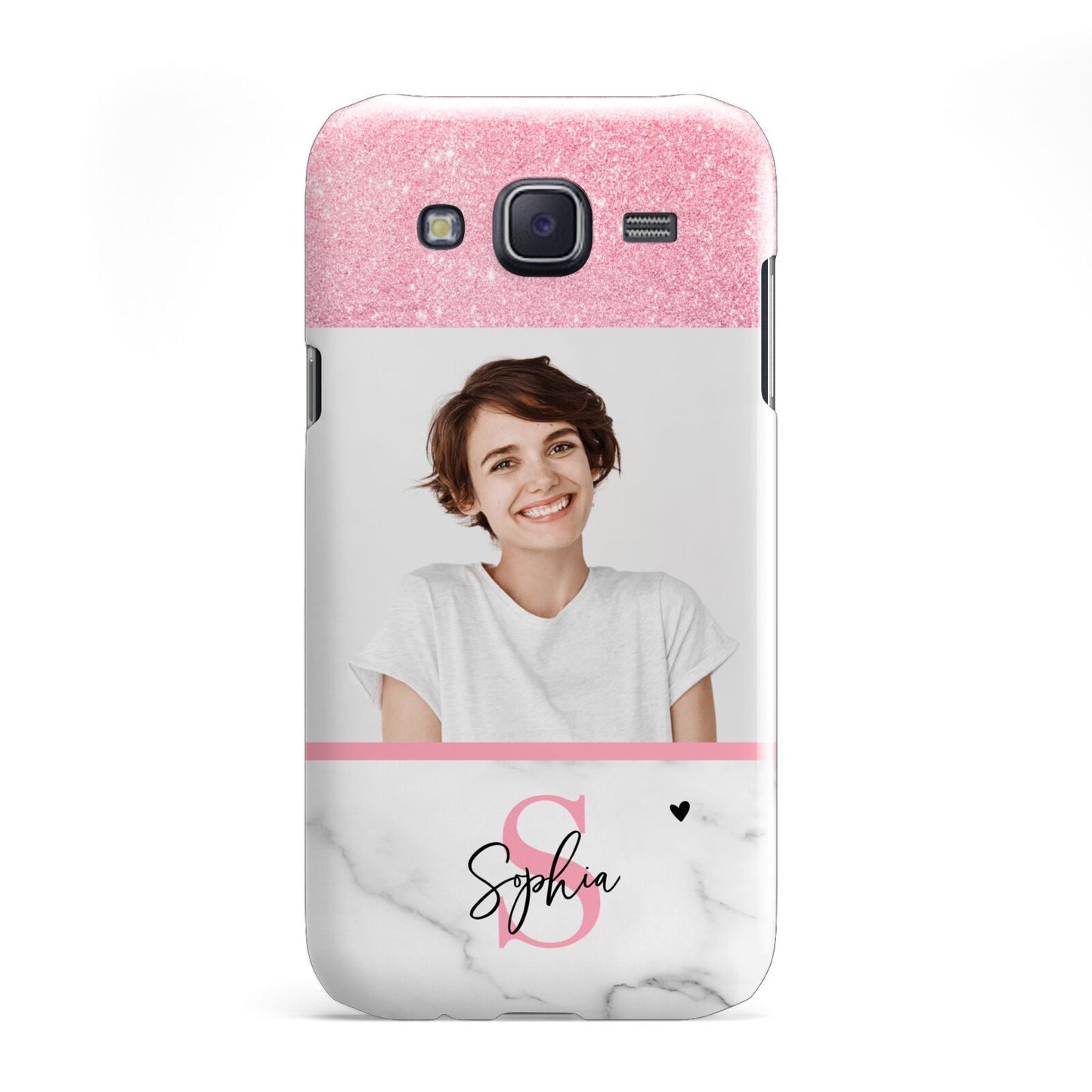 Marble Pink Glitter Photo Custom Samsung Galaxy J5 Case