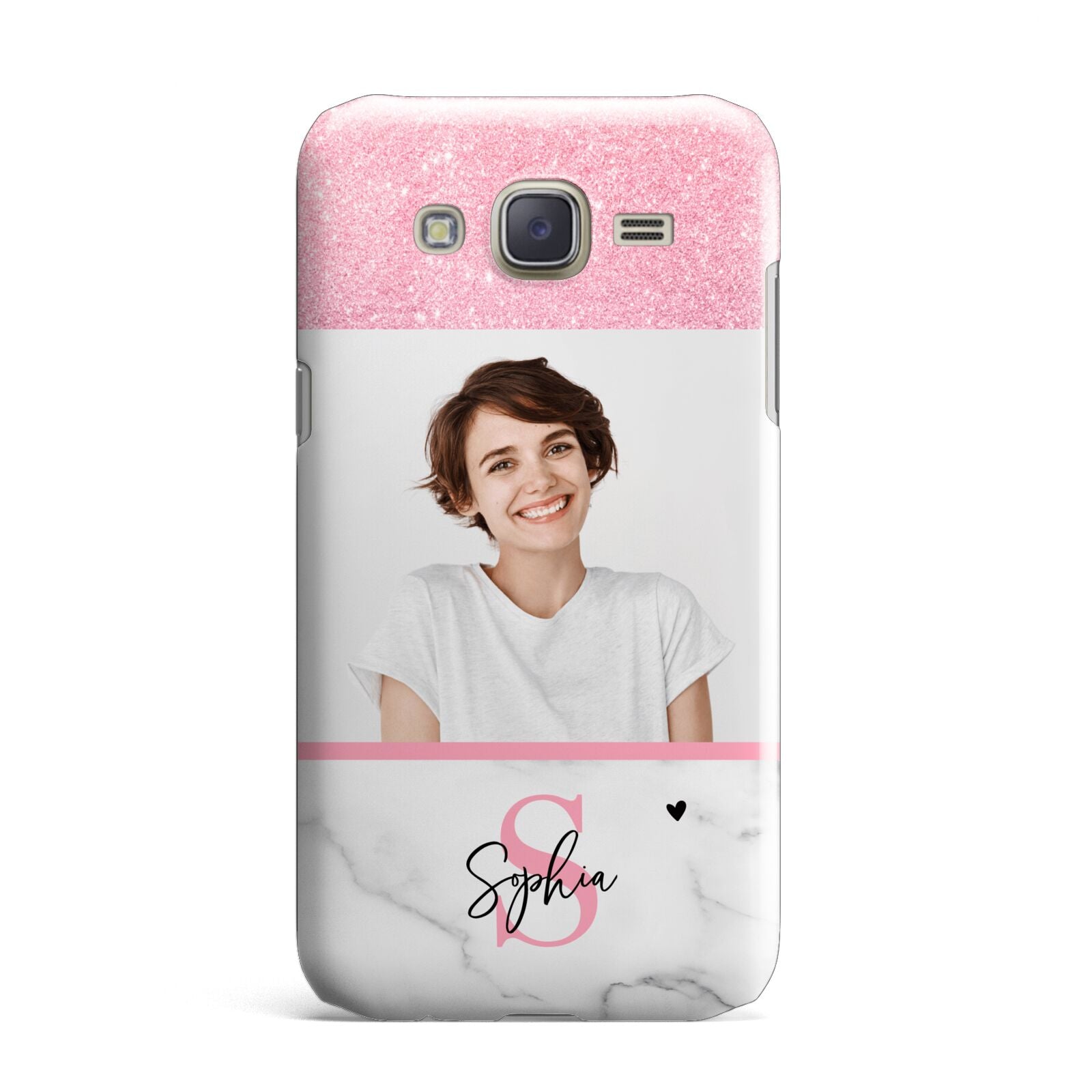 Marble Pink Glitter Photo Custom Samsung Galaxy J7 Case