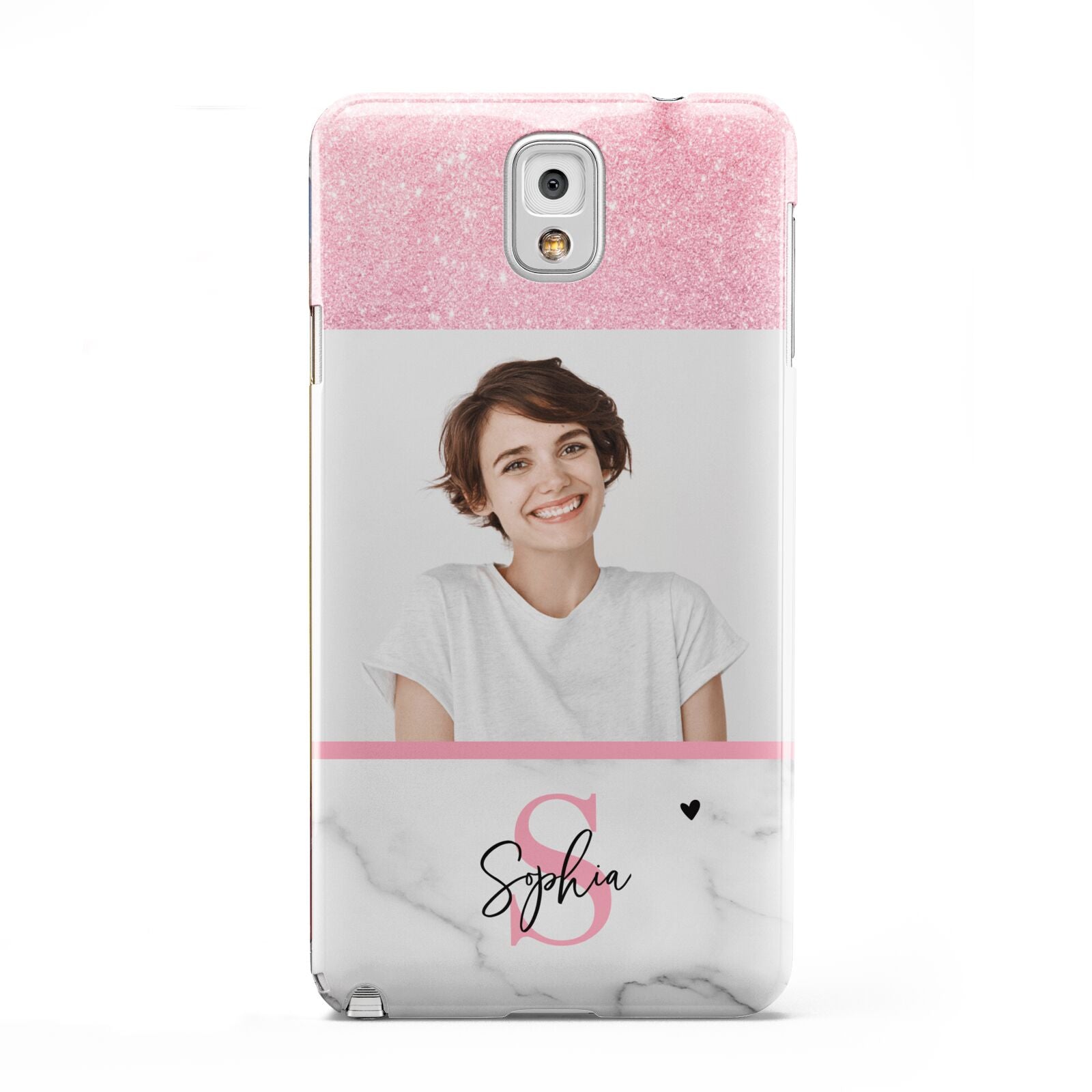 Marble Pink Glitter Photo Custom Samsung Galaxy Note 3 Case