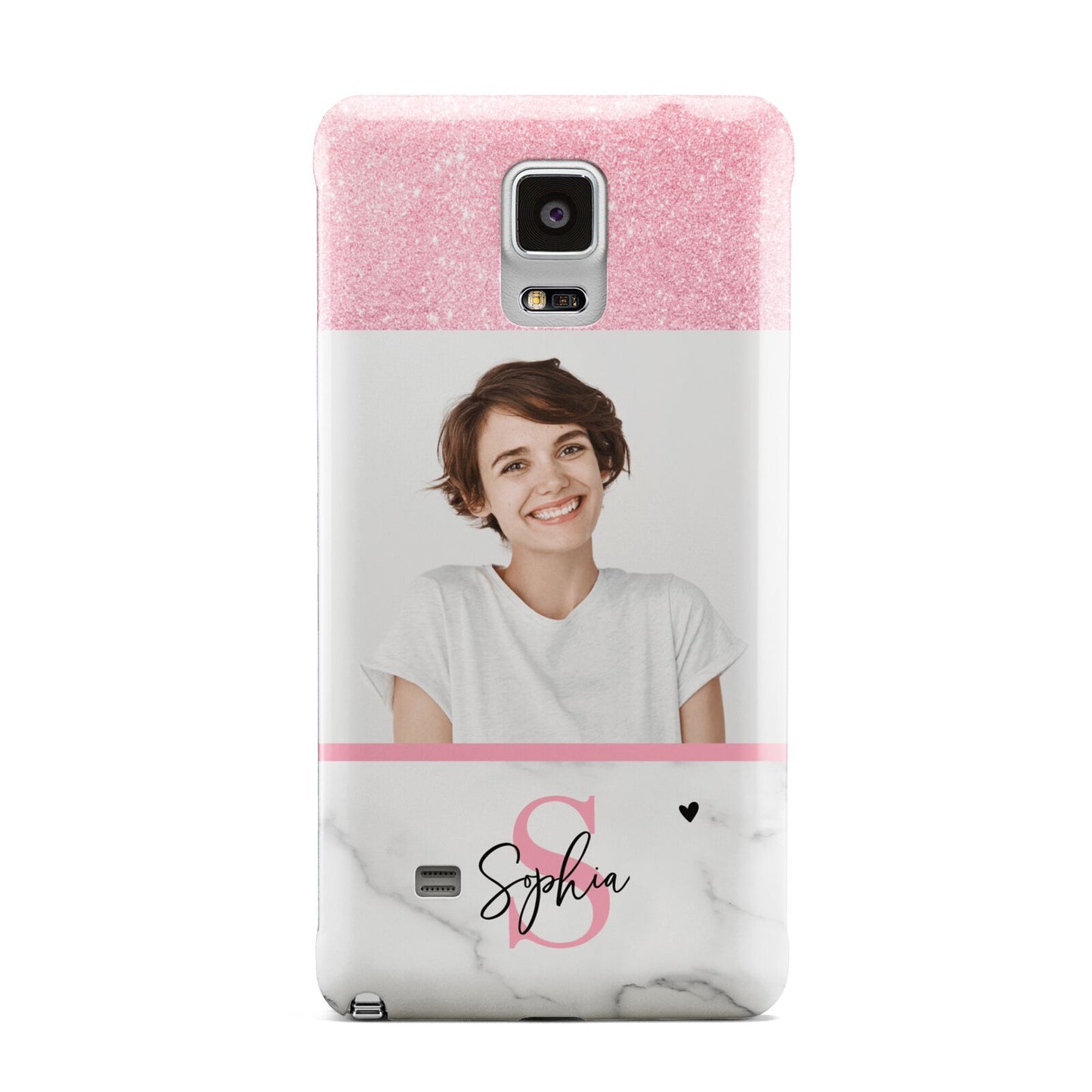 Marble Pink Glitter Photo Custom Samsung Galaxy Note 4 Case