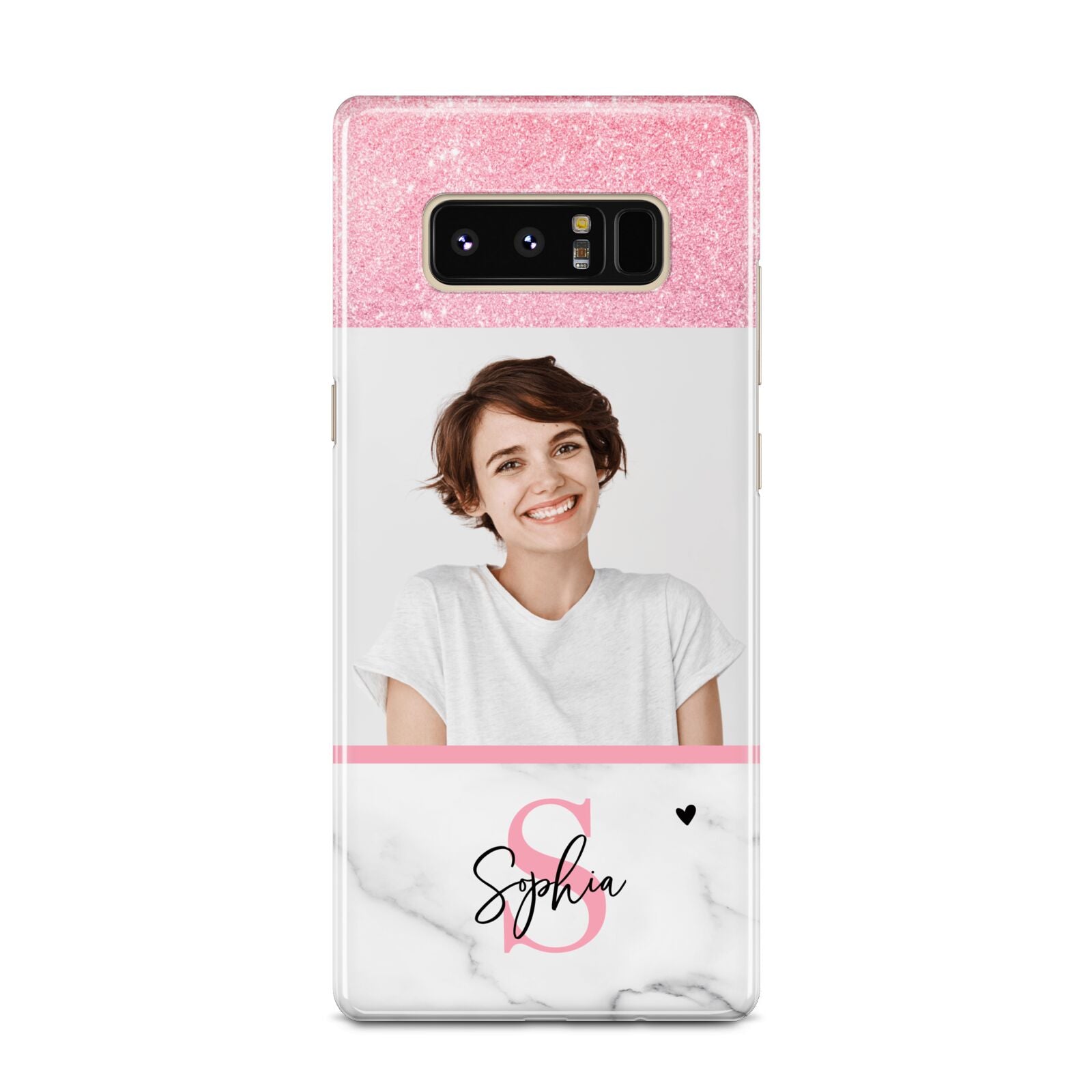 Marble Pink Glitter Photo Custom Samsung Galaxy Note 8 Case