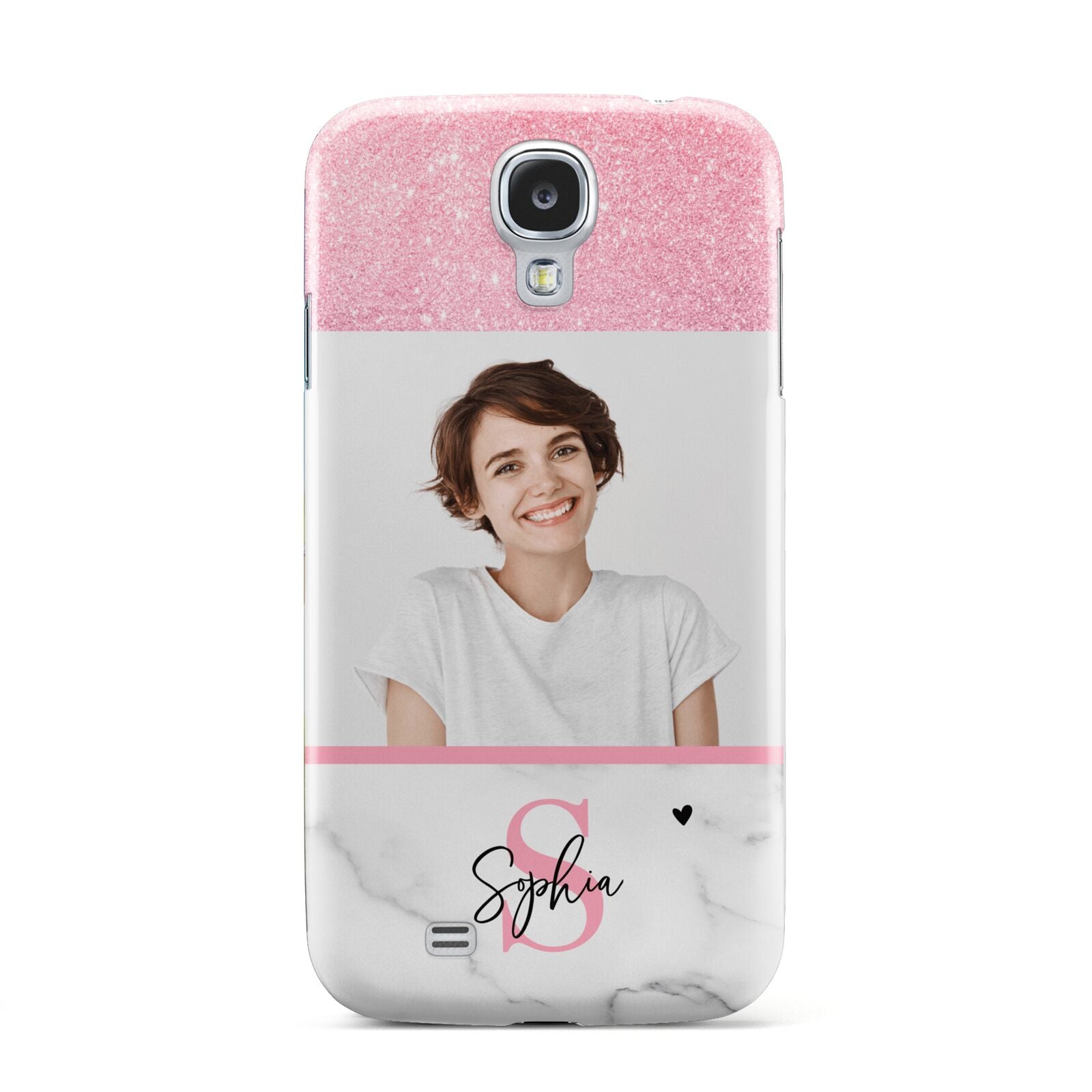 Marble Pink Glitter Photo Custom Samsung Galaxy S4 Case