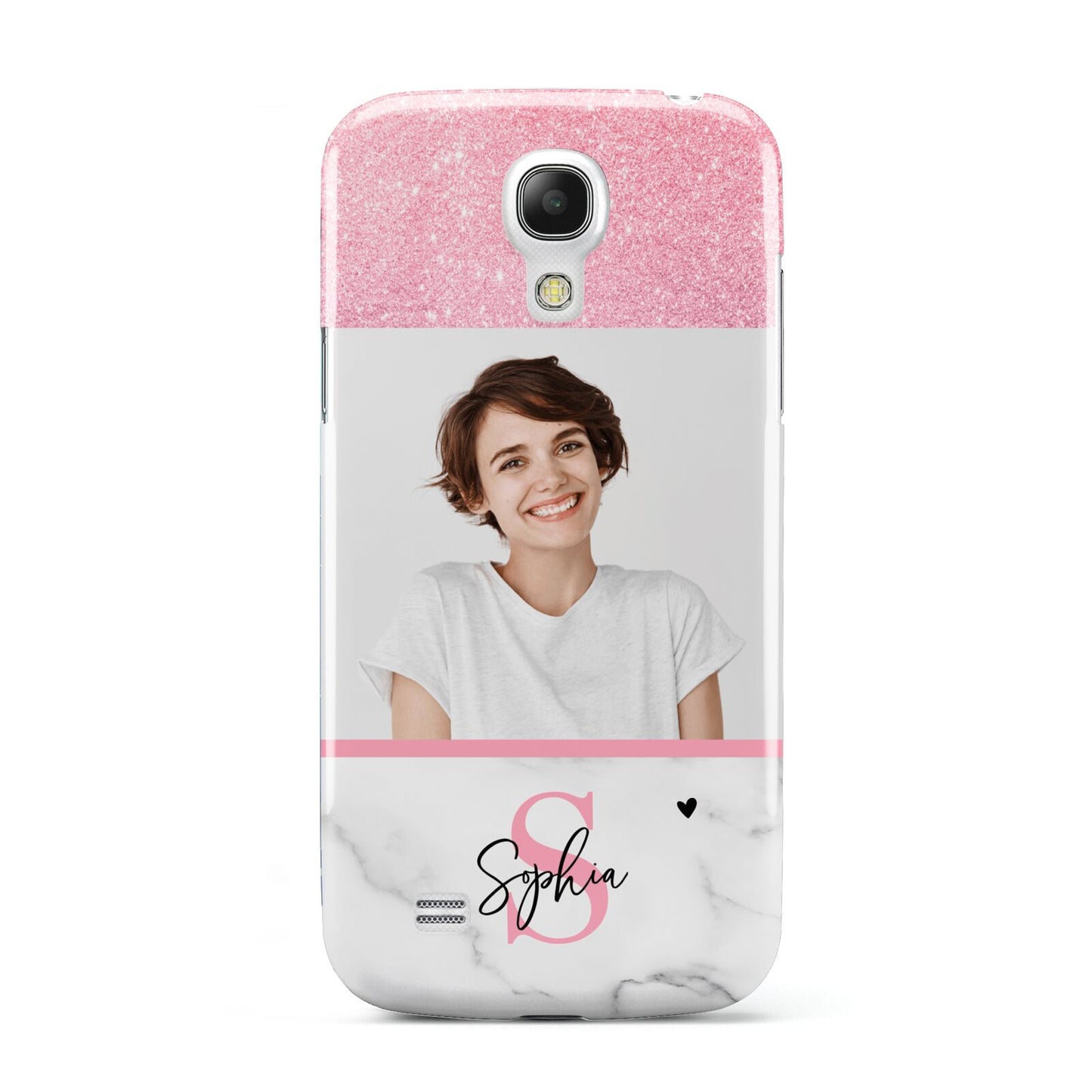 Marble Pink Glitter Photo Custom Samsung Galaxy S4 Mini Case