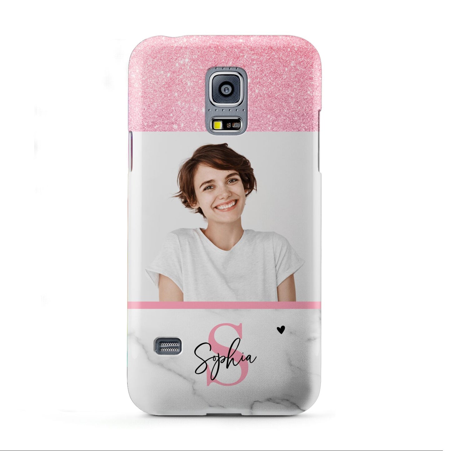 Marble Pink Glitter Photo Custom Samsung Galaxy S5 Mini Case