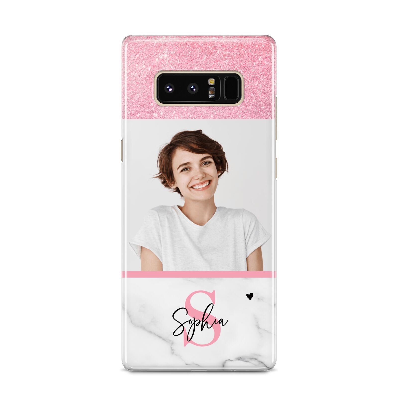 Marble Pink Glitter Photo Custom Samsung Galaxy S8 Case