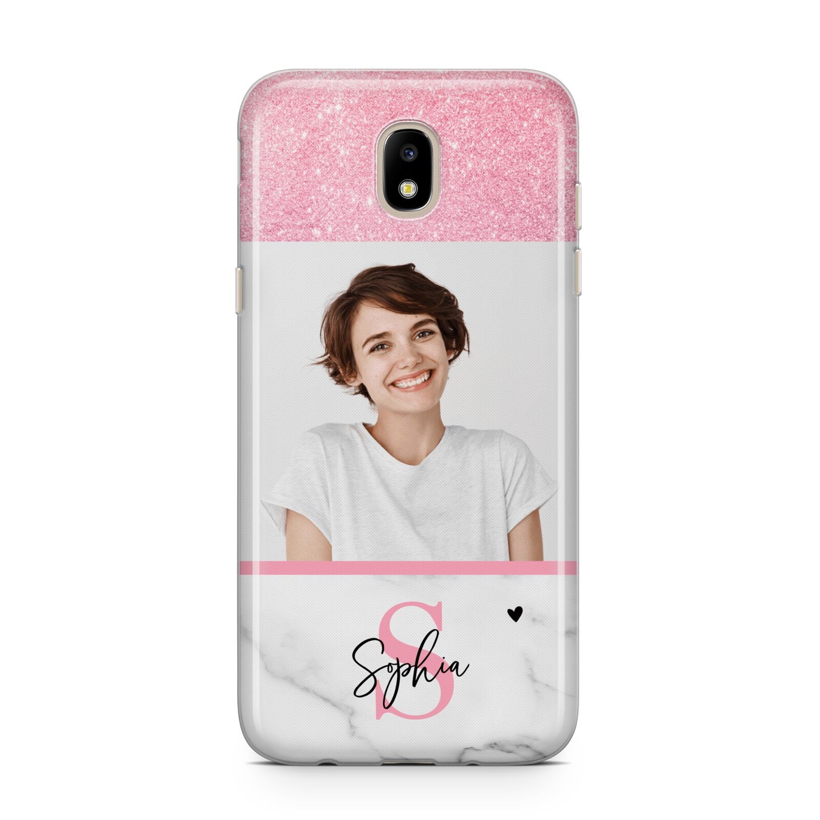 Marble Pink Glitter Photo Custom Samsung J5 2017 Case