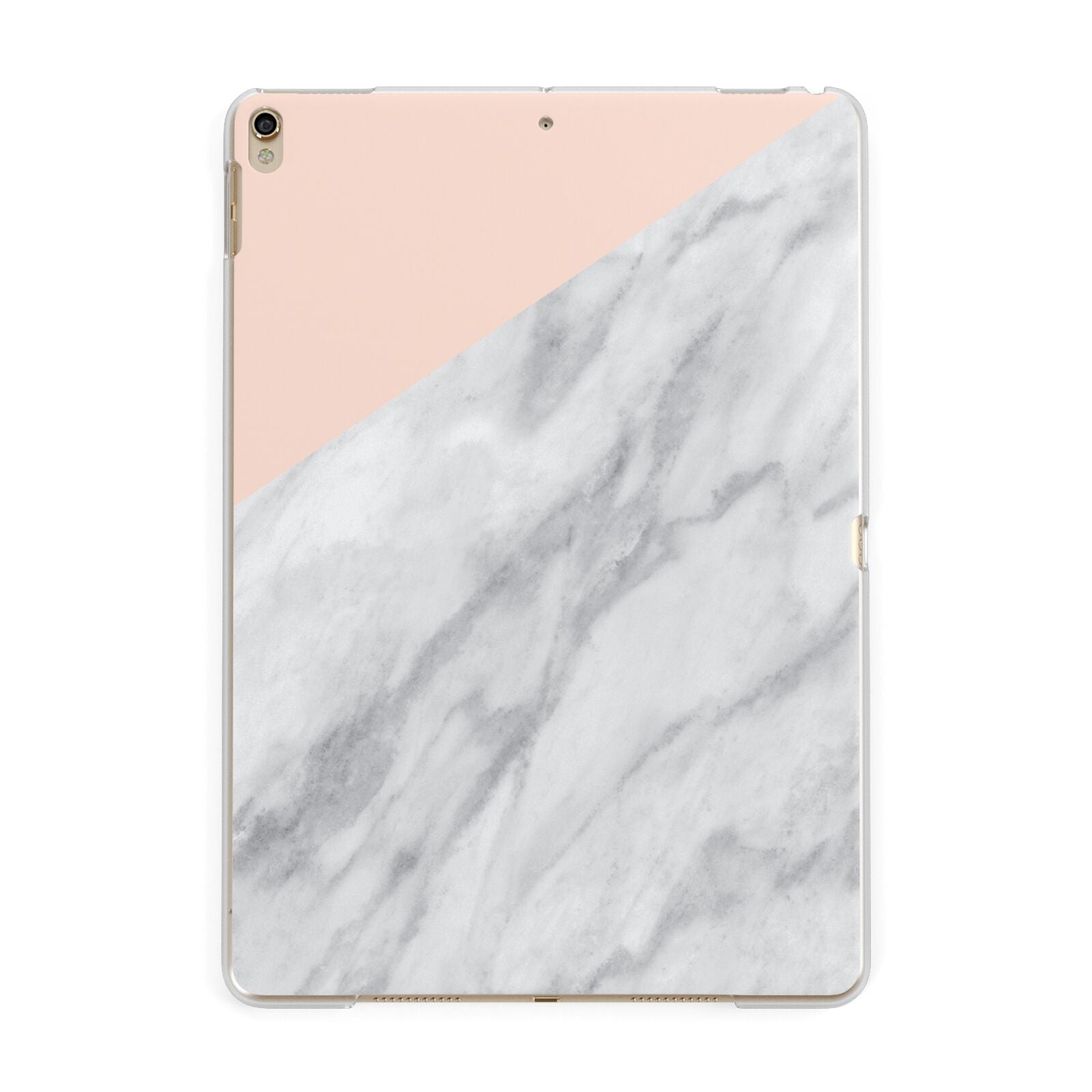 Marble Pink White Grey Apple iPad Gold Case