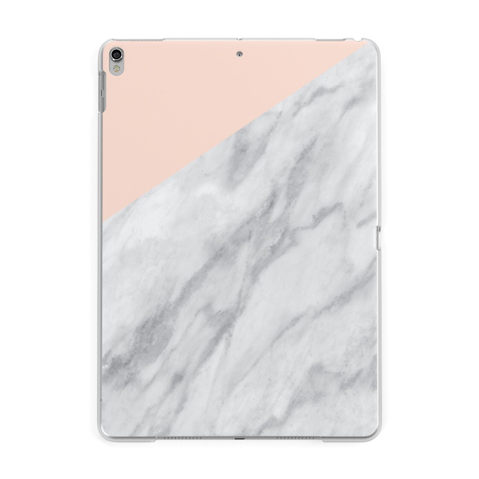 Marble Pink White Grey Apple iPad Silver Case