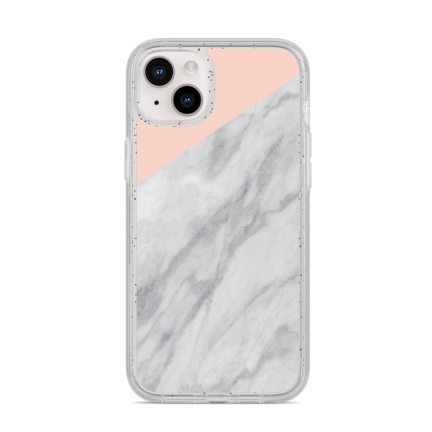 Marble Pink White Grey iPhone 14 Plus Glitter Tough Case Starlight