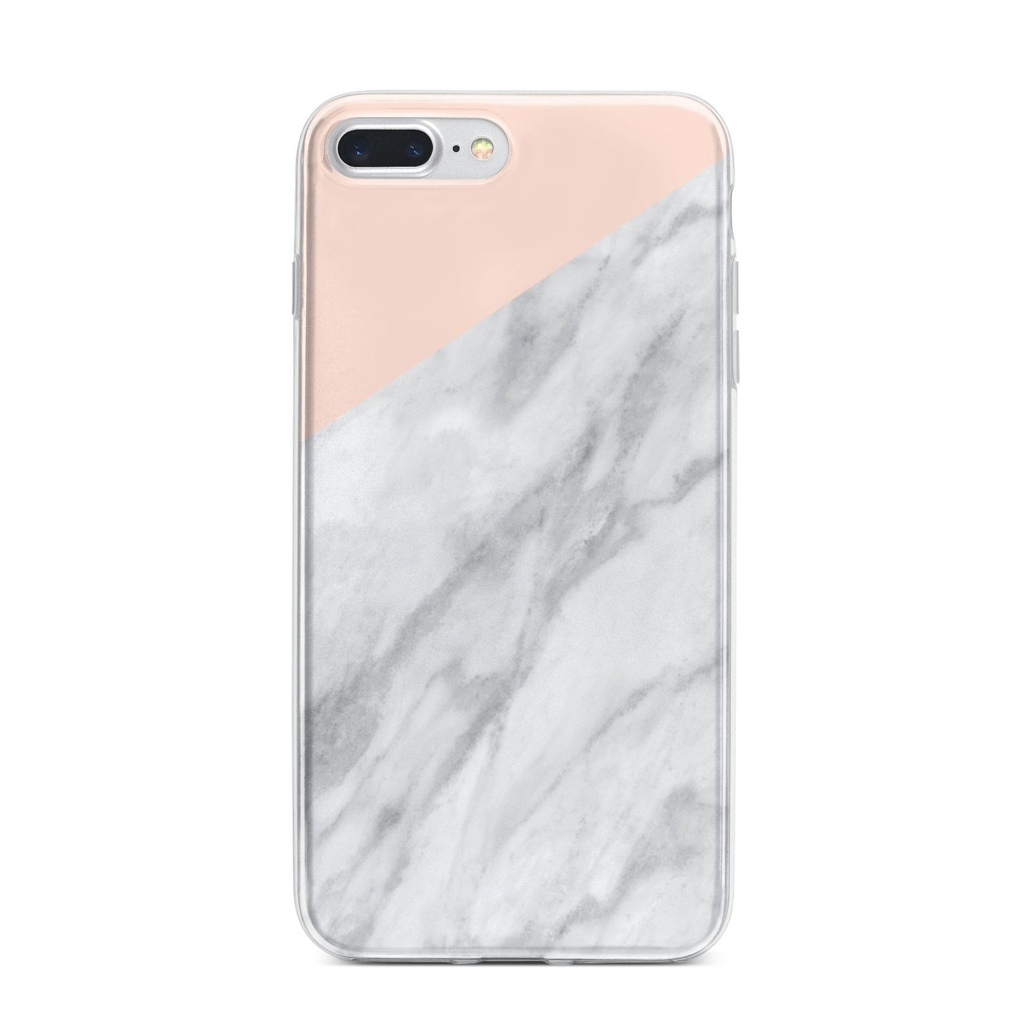 Marble Pink White Grey iPhone 7 Plus Bumper Case on Silver iPhone