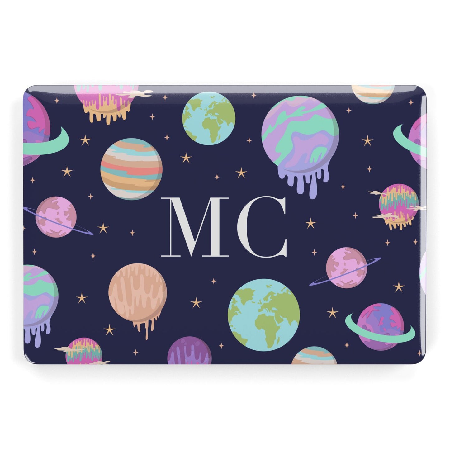 Marble Planets Personalised Initials Apple MacBook Case