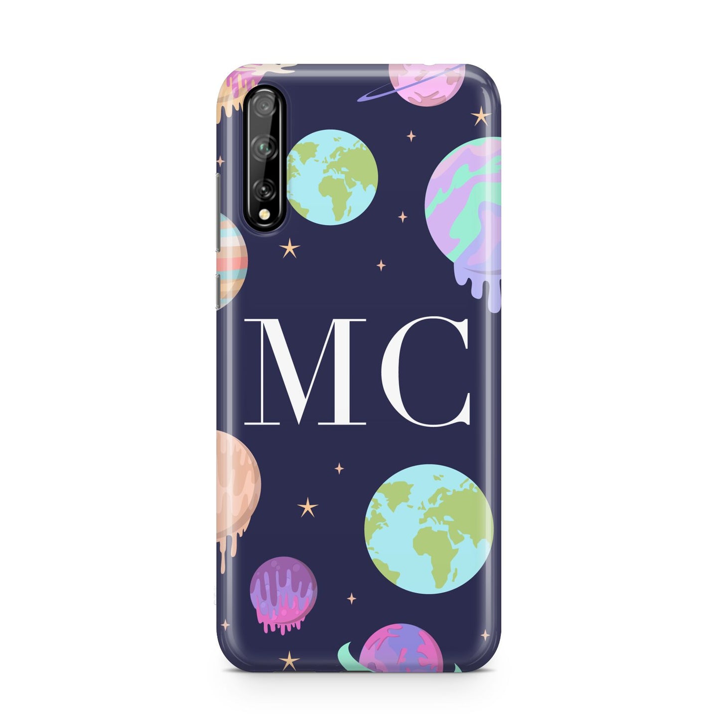 Marble Planets Personalised Initials Huawei Enjoy 10s Phone Case