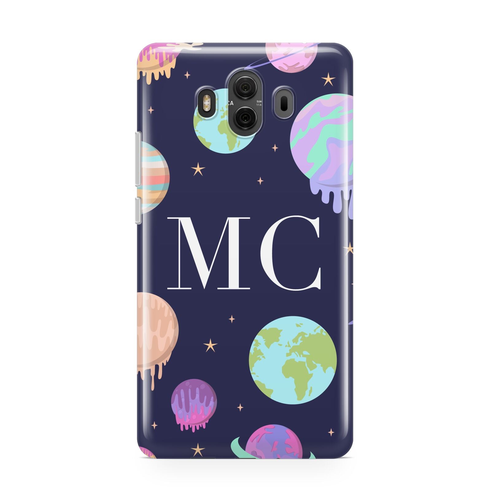 Marble Planets Personalised Initials Huawei Mate 10 Protective Phone Case