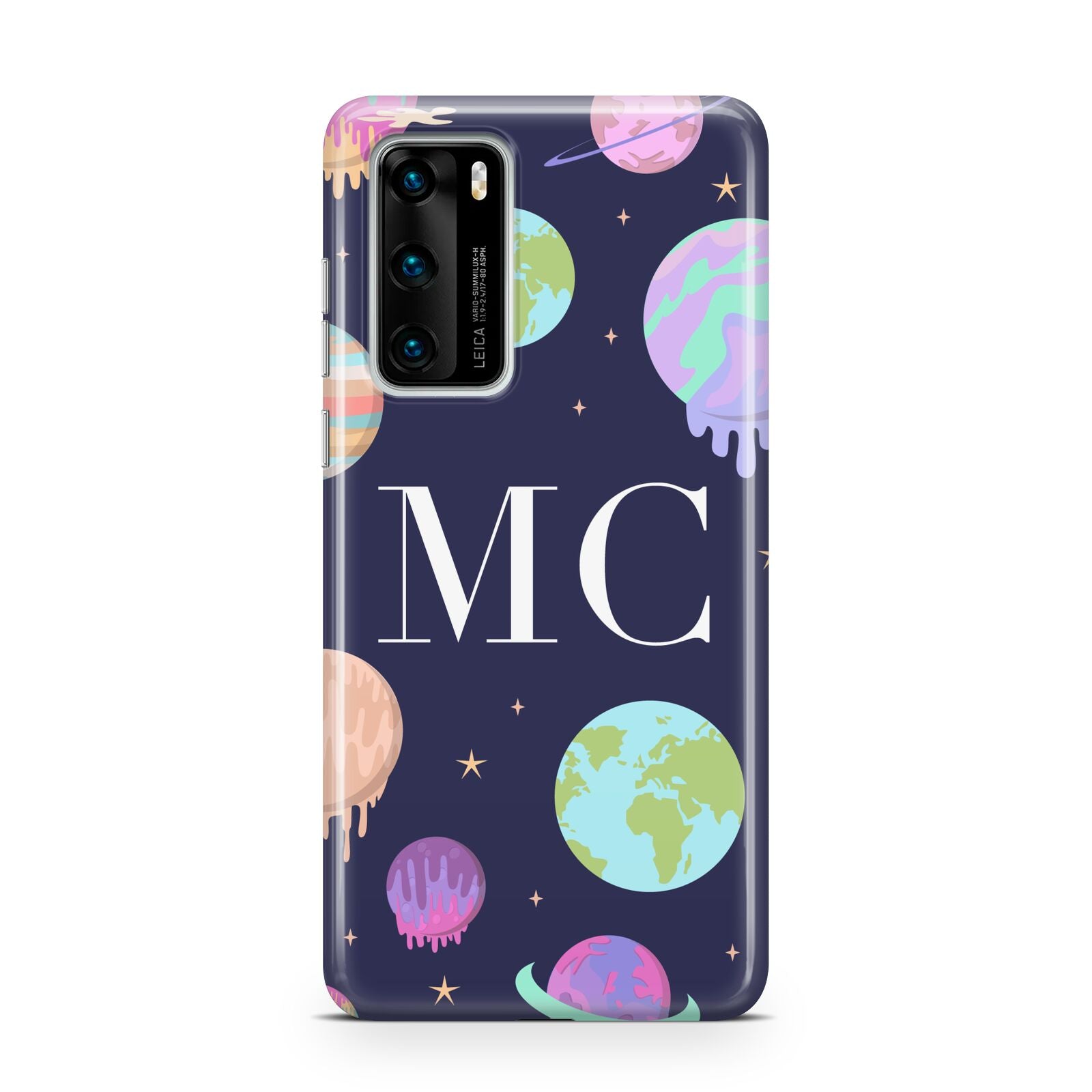 Marble Planets Personalised Initials Huawei P40 Phone Case