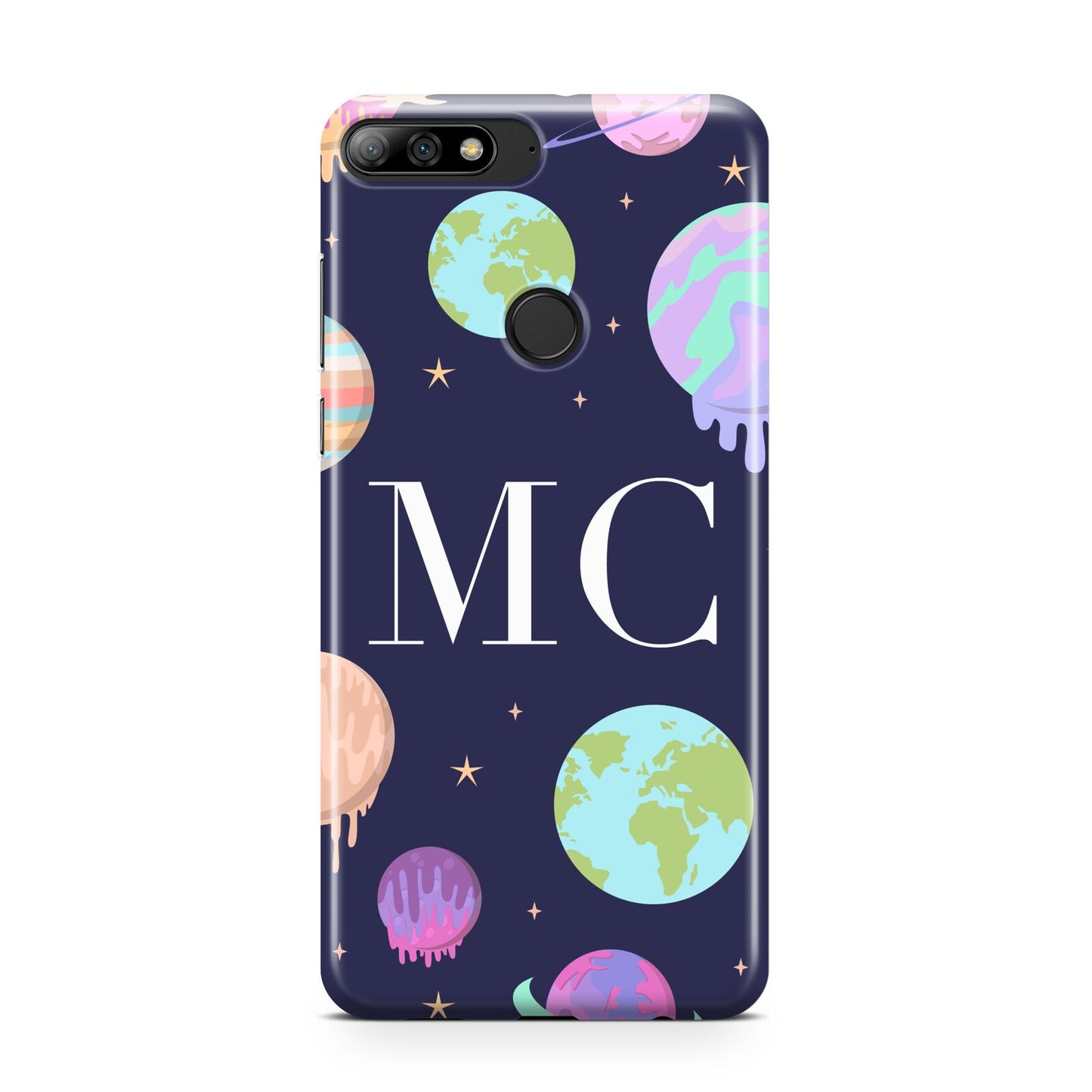 Marble Planets Personalised Initials Huawei Y7 2018