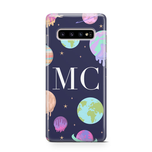 Marble Planets Personalised Initials Protective Samsung Galaxy Case