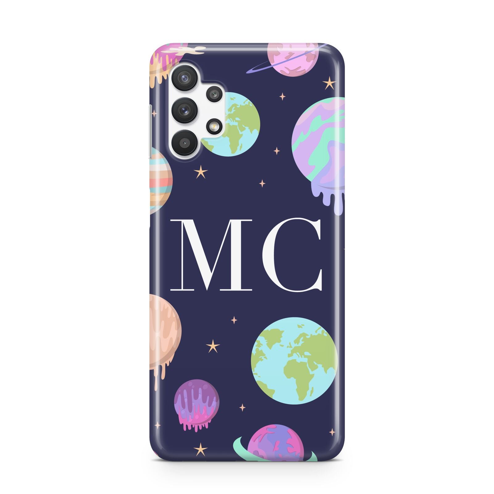 Marble Planets Personalised Initials Samsung A32 5G Case