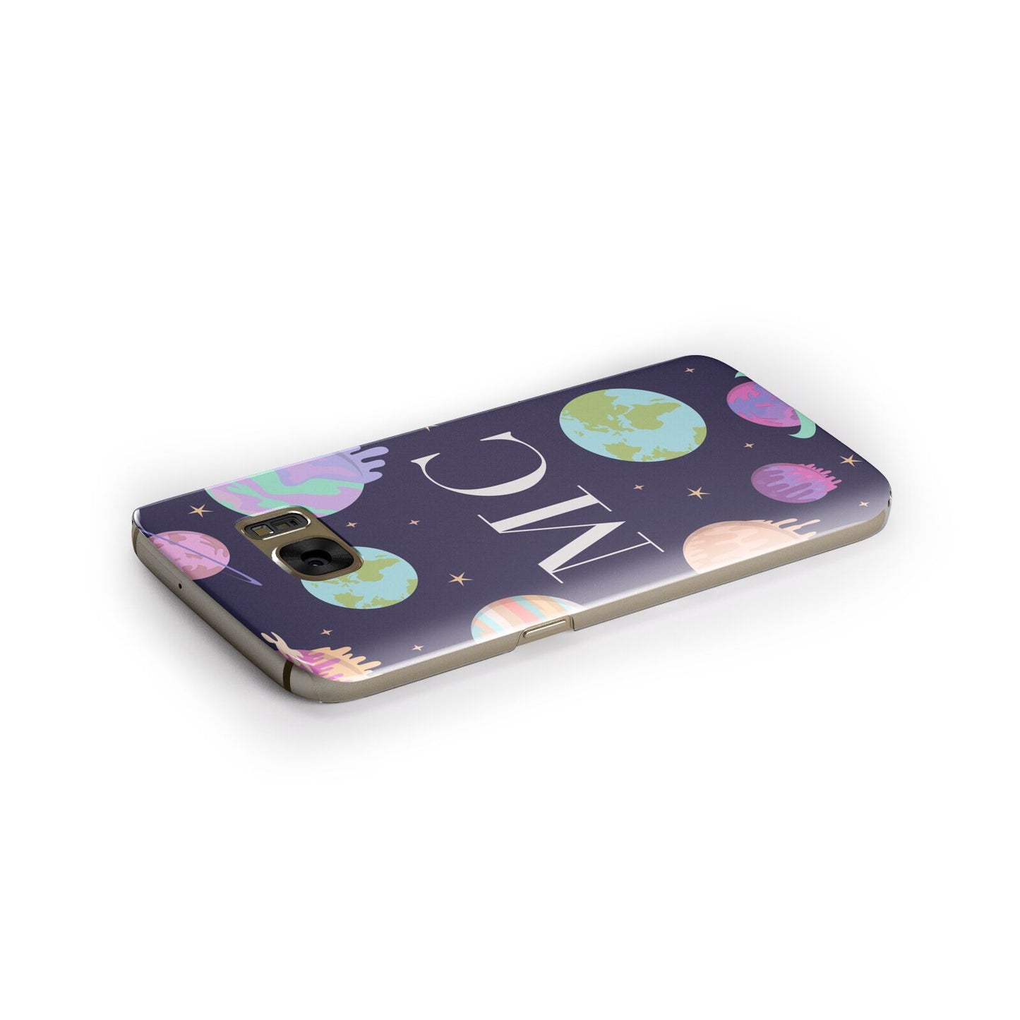 Marble Planets Personalised Initials Samsung Galaxy Case Side Close Up