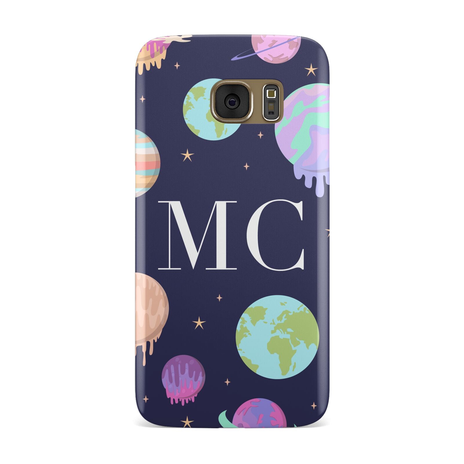 Marble Planets Personalised Initials Samsung Galaxy Case