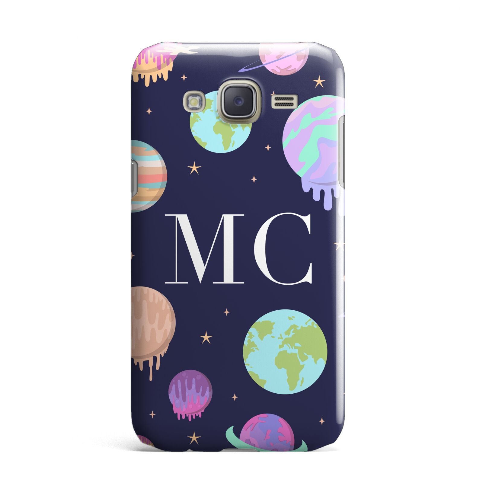 Marble Planets Personalised Initials Samsung Galaxy J7 Case