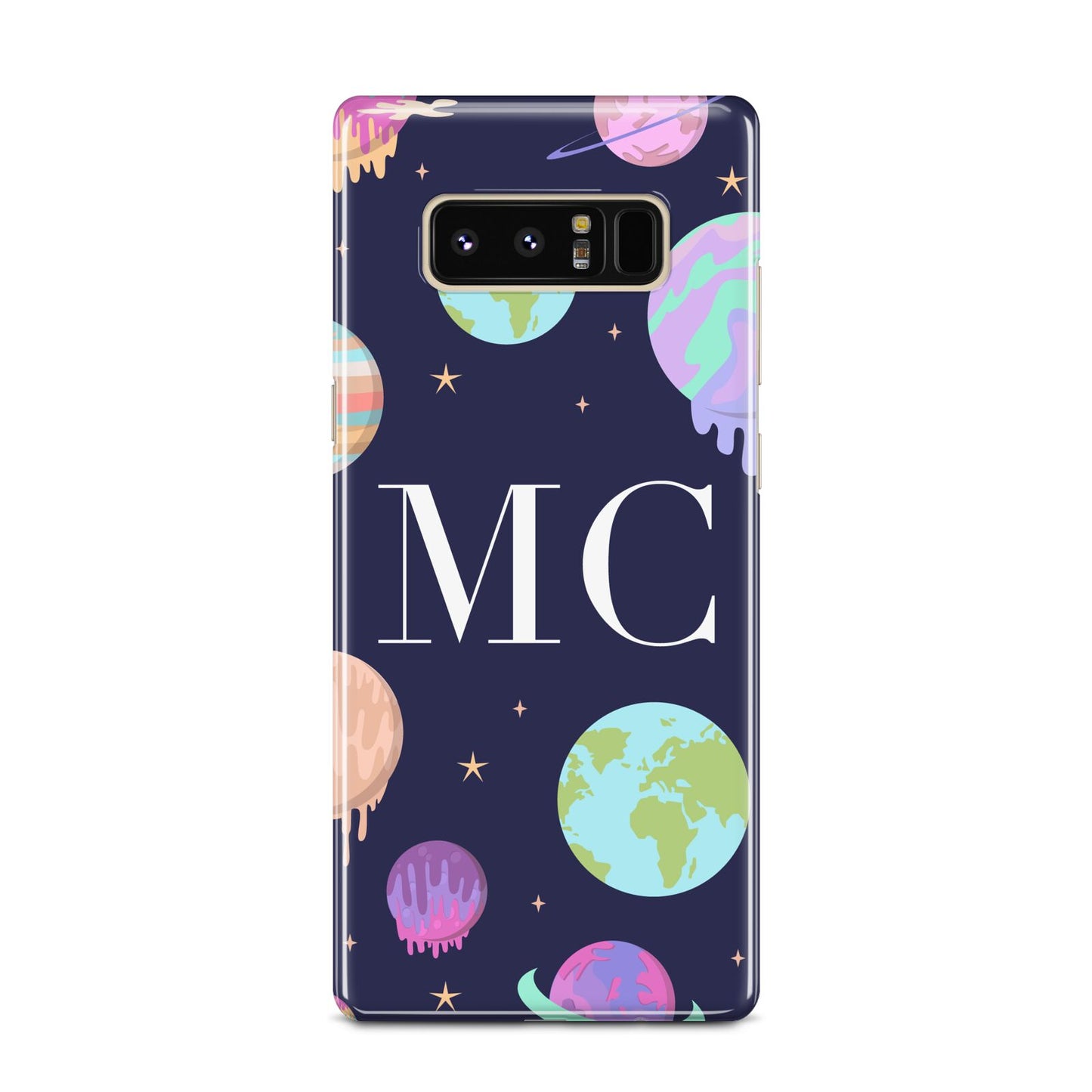 Marble Planets Personalised Initials Samsung Galaxy Note 8 Case