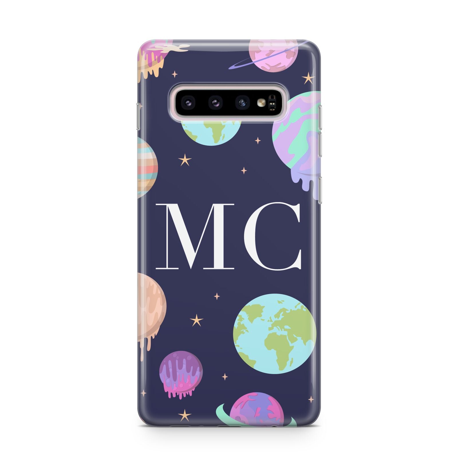 Marble Planets Personalised Initials Samsung Galaxy S10 Plus Case