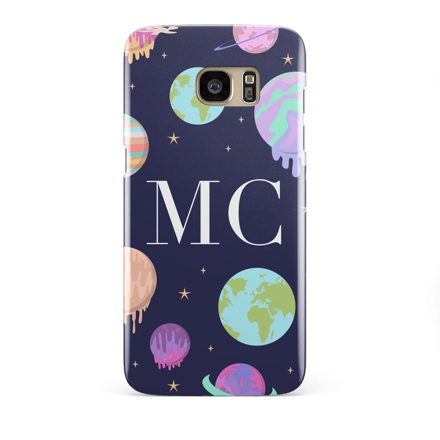 Marble Planets Personalised Initials Samsung Galaxy S7 Edge Case