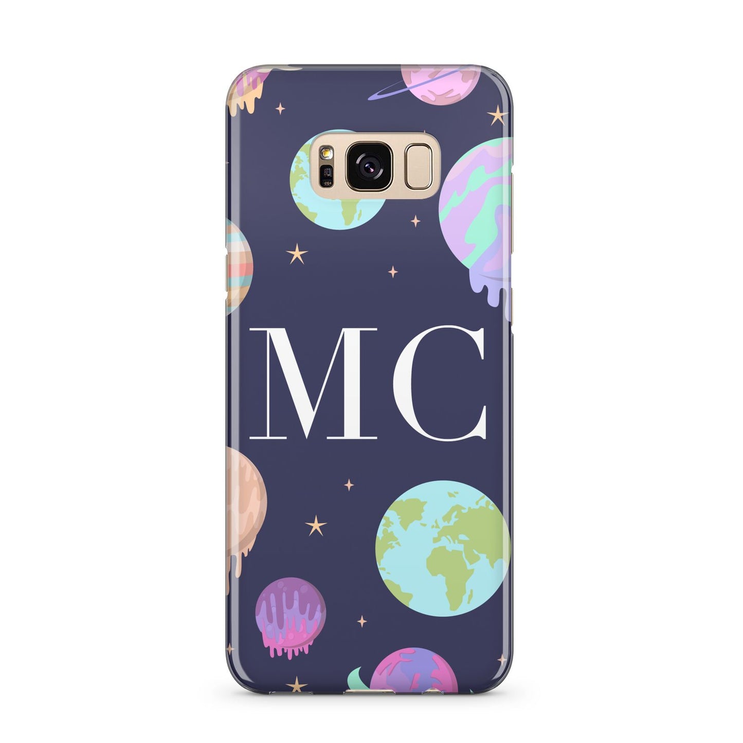 Marble Planets Personalised Initials Samsung Galaxy S8 Plus Case