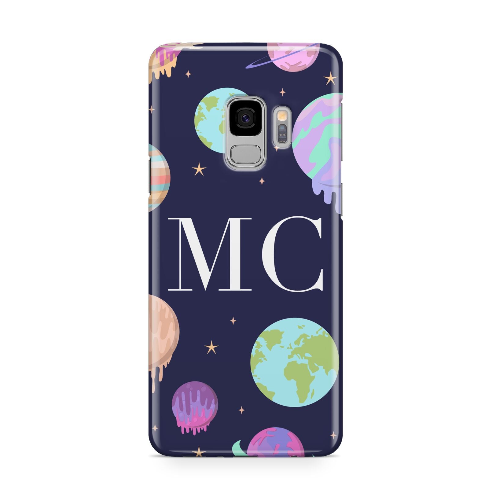 Marble Planets Personalised Initials Samsung Galaxy S9 Case