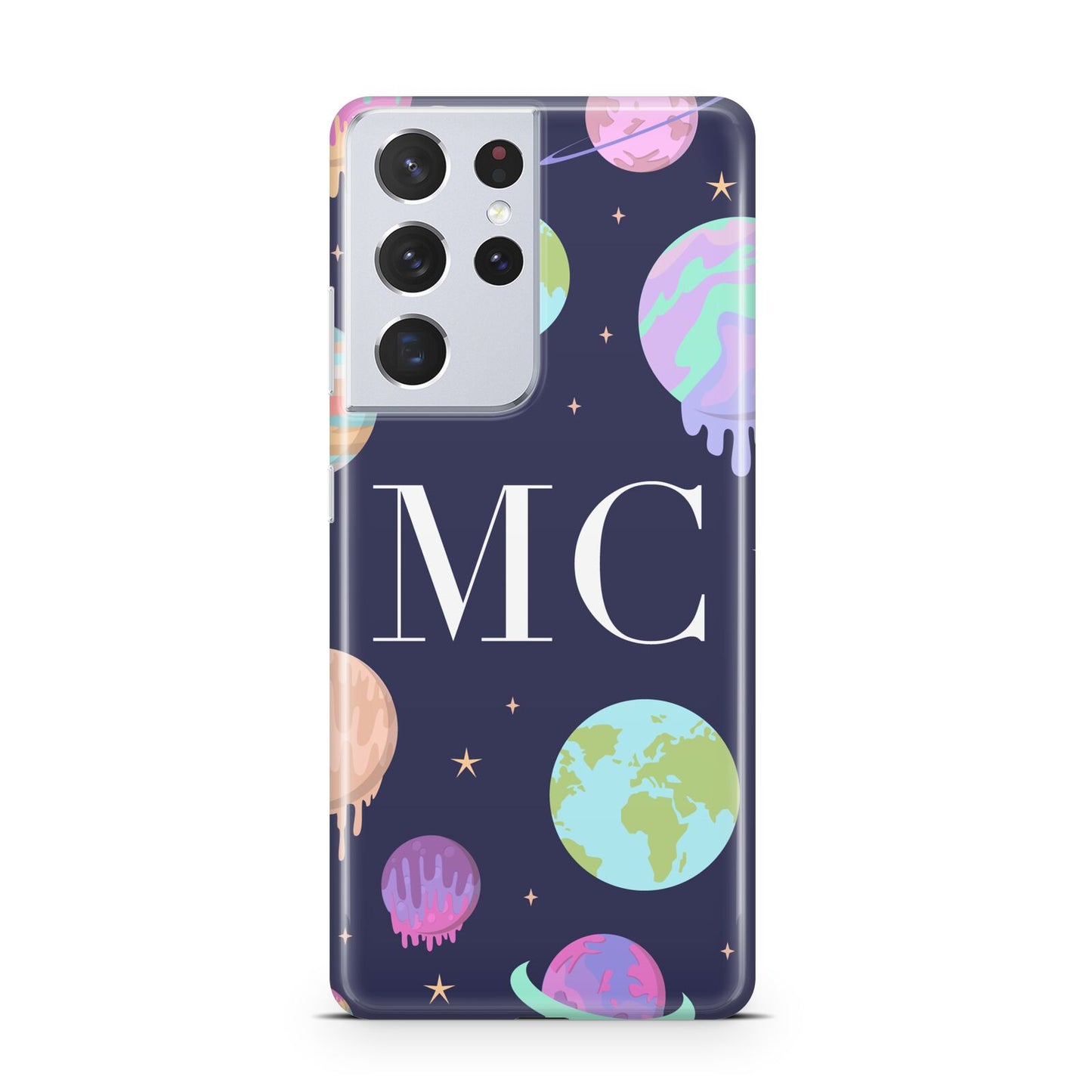 Marble Planets Personalised Initials Samsung S21 Ultra Case