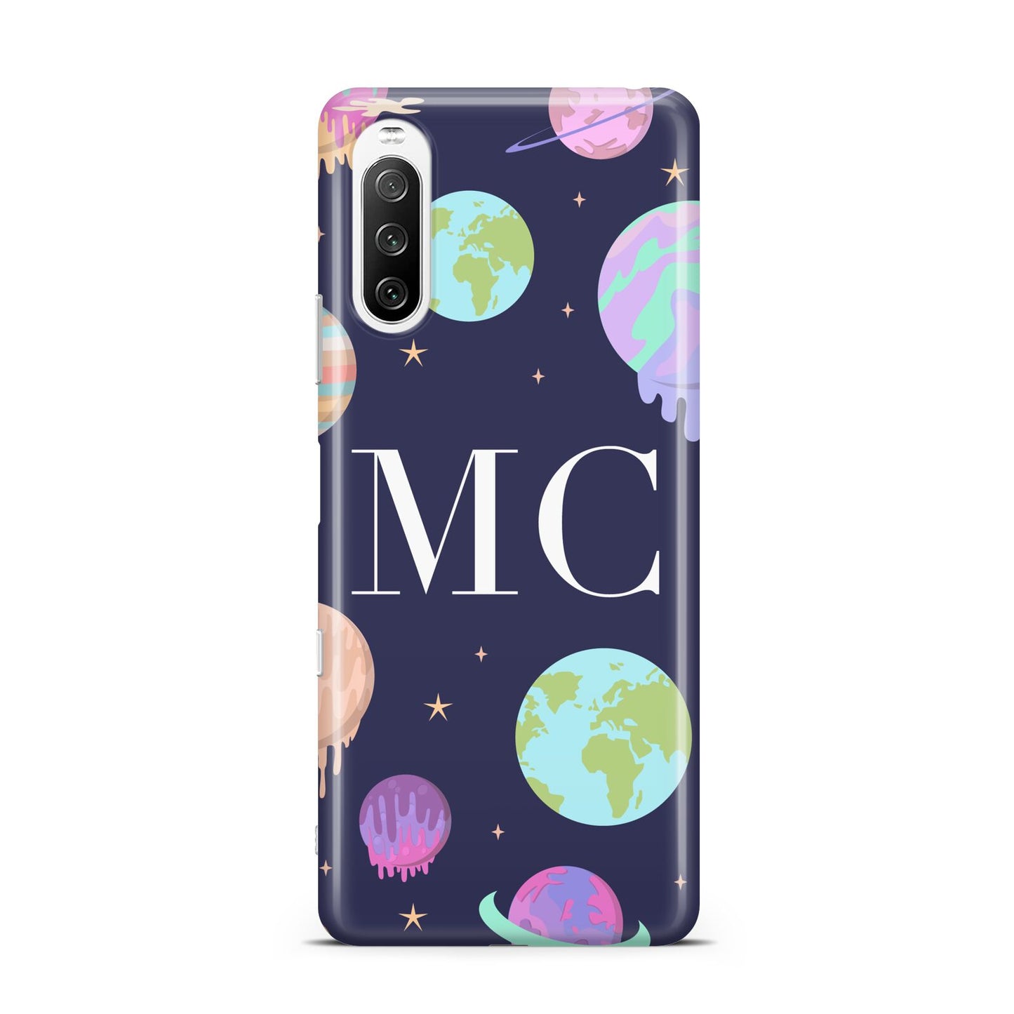 Marble Planets Personalised Initials Sony Xperia 10 III Case