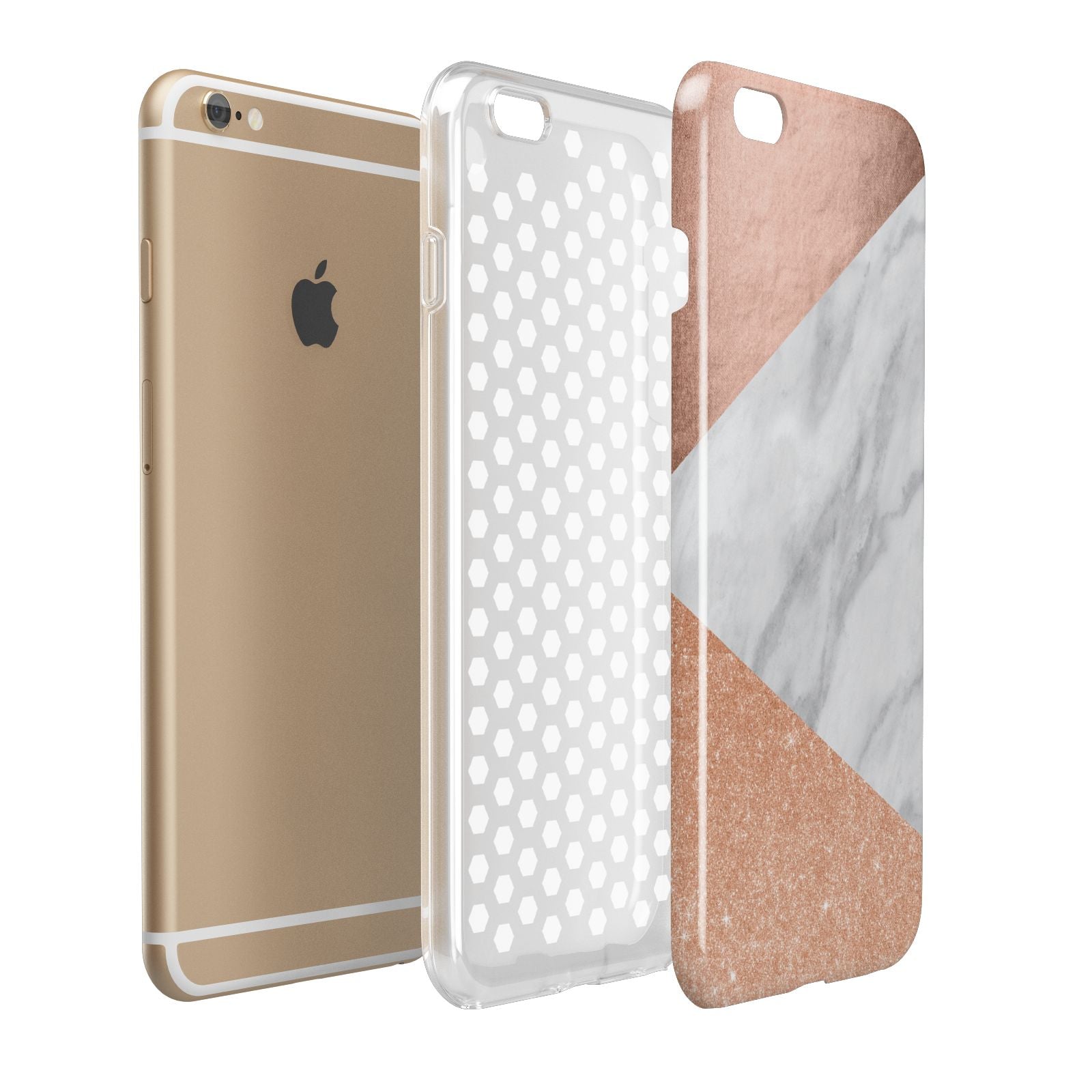 Marble Rose Gold Apple iPhone 6 Plus 3D Tough Case