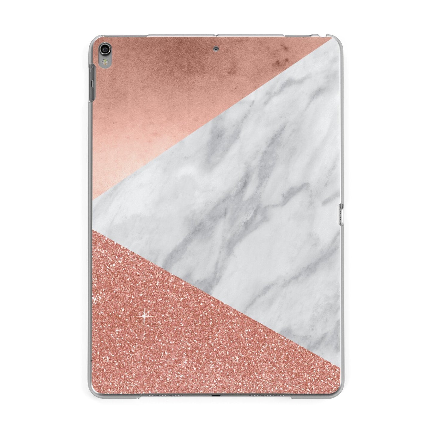 Marble Rose Gold Foil Apple iPad Grey Case
