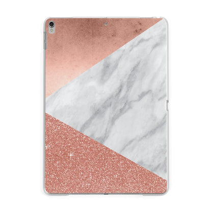 Marble Rose Gold Foil Apple iPad Silver Case