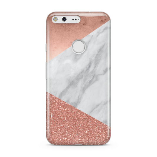 Marble Rose Gold Foil Google Pixel Case