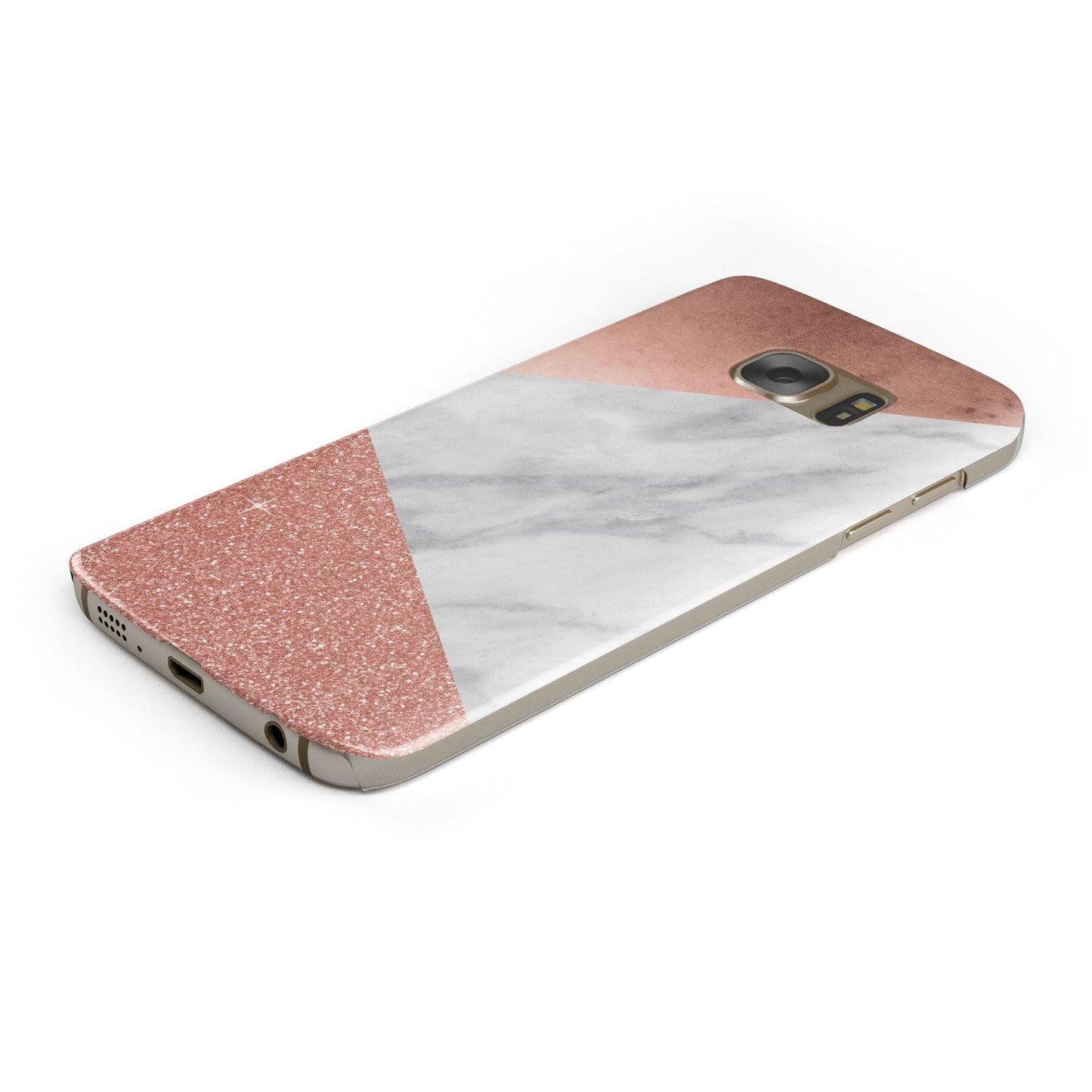 Marble Rose Gold Foil Samsung Galaxy Case Bottom Cutout