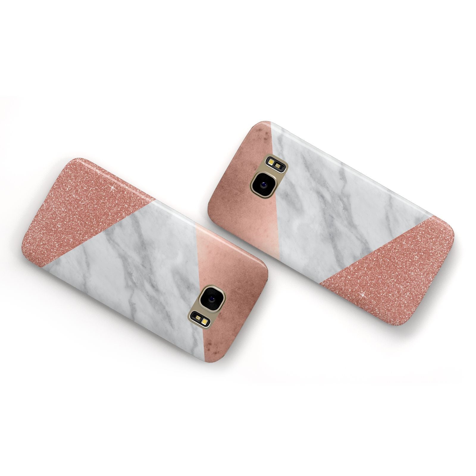 Marble Rose Gold Foil Samsung Galaxy Case Flat Overview