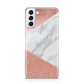 Marble Rose Gold Foil Samsung S21 Plus Phone Case