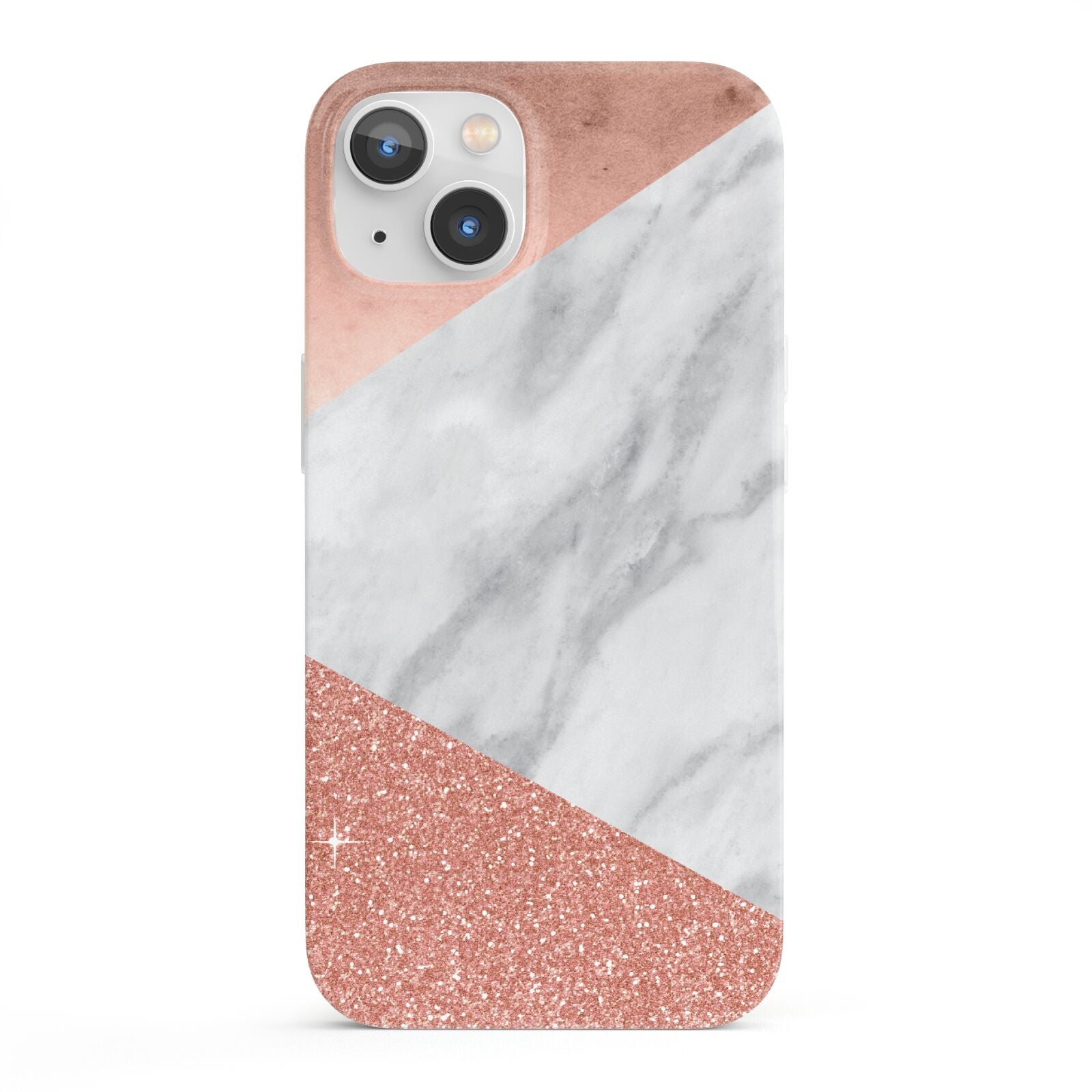 Marble Rose Gold Foil iPhone 13 Full Wrap 3D Snap Case