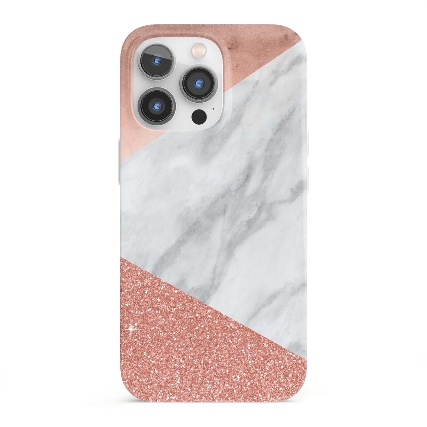 Marble Rose Gold Foil iPhone 13 Pro Full Wrap 3D Snap Case