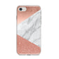 Marble Rose Gold Foil iPhone 8 Bumper Case on Silver iPhone