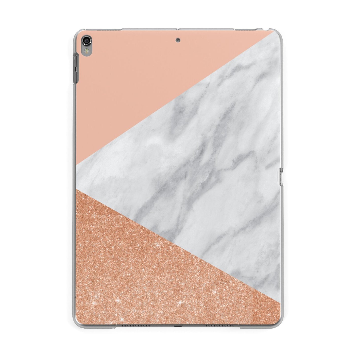 Marble Rose Gold Pink Apple iPad Grey Case