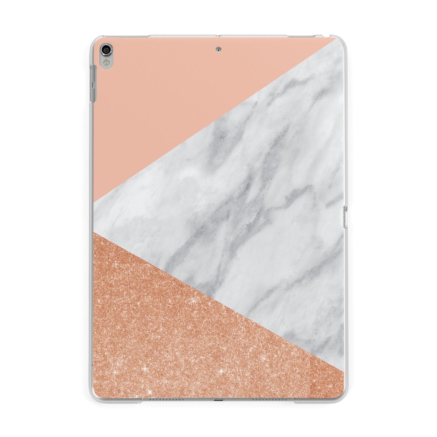 Marble Rose Gold Pink Apple iPad Silver Case