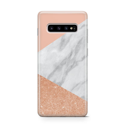 Marble Rose Gold Pink Samsung Galaxy S10 Case